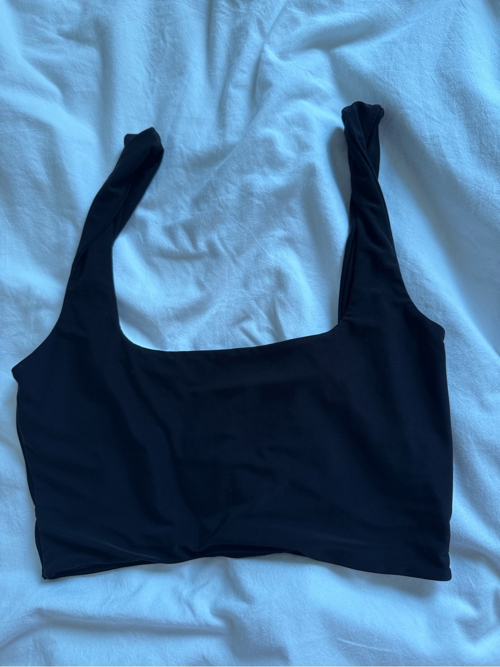 Black square neck tank top, size S